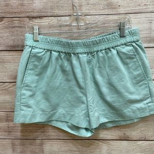J CREW FAILLE PULL ON SHORTS IN MINT GREEN